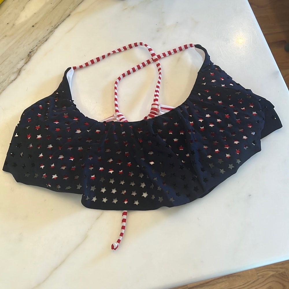 Red White and Blue Bikini Top